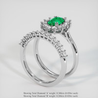 0.55 Ct. Emerald Ring, Platinum 950 2