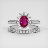 0.97 Ct. Ruby Ring, Platinum 950 1