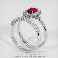 0.97 Ct. Ruby Ring, Platinum 950 2