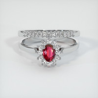 0.63 Ct. Ruby Ring, Platinum 950 1