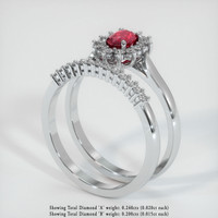 0.63 Ct. Ruby Ring, Platinum 950 2