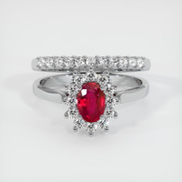 0.69 Ct. Ruby Ring, Platinum 950 1