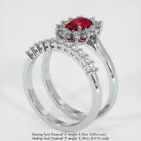 0.69 Ct. Ruby Ring, Platinum 950 2