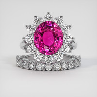 6.00 Ct. Pink Sapphire Ring, Platinum 950 1