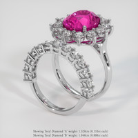 6.00 Ct. Pink Sapphire Ring, Platinum 950 2