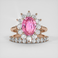3.48 Ct. Padparadscha Sapphire Ring, 14K Rose Gold 1