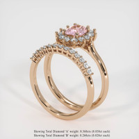 1.08 Ct. Pink Sapphire Ring, 18K Rose Gold 2