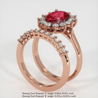 2.03 Ct. Ruby Ring, 18K Rose Gold 2