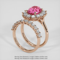 3.48 Ct. Padparadscha Sapphire Ring, 18K Rose Gold 2