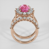 3.48 Ct. Padparadscha Sapphire Ring, 18K Rose Gold 3