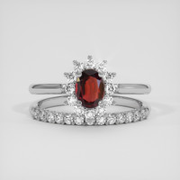 1.20 Ct. Red Almandine Garnet Ring, Silver 1