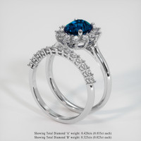 1.43 Ct. Greenish Blue Sapphire Ring, 10K White Gold 2