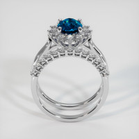 1.43 Ct. Greenish Blue Sapphire Ring, 10K White Gold 3