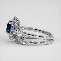1.43 Ct. Greenish Blue Sapphire Ring, 10K White Gold 4