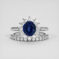 2.38 Ct. Blue Sapphire Ring, 14K White Gold 1