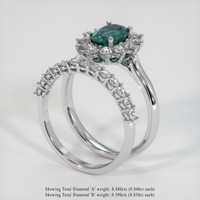 1.44 Ct. Greenish Blue Sapphire Ring, 14K White Gold 2