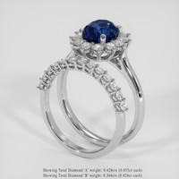2.38 Ct. Blue Sapphire Ring, 18K White Gold 2