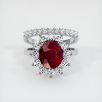 4.04 Ct. Ruby Ring, 18K White Gold 1