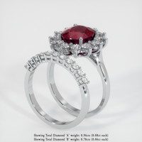 4.04 Ct. Ruby Ring, 18K White Gold 2