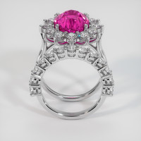 6.00 Ct. Pink Sapphire Ring, 18K White Gold 3