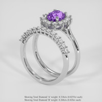 1.55 Ct. Purple Sapphire Ring, 18K White Gold 2