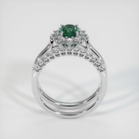 1.15 Ct. Bluish Green Sapphire Ring, 18K White Gold 3
