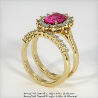 2.06 Ct. Purplish Pink Sapphire Ring, 10K Yellow Gold 2