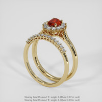 0.78 Ct. Orangish Red Ruby Ring, 10K Yellow Gold 2