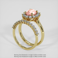 2.33 Ct. Padparadscha Sapphire Ring, 10K Yellow Gold 2
