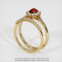 0.78 Ct. Ruby Ring, 14K Yellow Gold 2