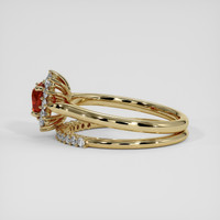 0.78 Ct. Orangish Red Ruby Ring, 14K Yellow Gold 4