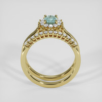 0.80 Ct. Bluish Green Sapphire Ring, 14K Yellow Gold 3