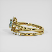0.80 Ct. Bluish Green Sapphire Ring, 14K Yellow Gold 4