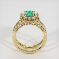 0.68 Ct. Emerald Ring, 18K Yellow Gold 3