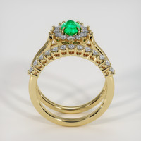 0.50 Ct. Emerald Ring, 18K Yellow Gold 3