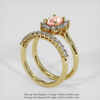 1.12 Ct. Padparadscha Sapphire Ring, 18K Yellow Gold 2