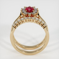 0.69 Ct. Ruby Ring, 18K Yellow Gold 3