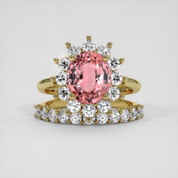 2.58 Ct. Padparadscha Sapphire Ring, 18K Yellow Gold 1