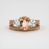 2.16 Ct. Padparadscha Sapphire Ring, 18K Rose Gold 1