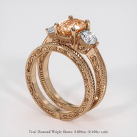 2.16 Ct. Padparadscha Sapphire Ring, 18K Rose Gold 2