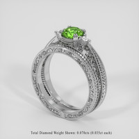 0.88 Ct. Green Demantoid Garnet Ring, 18K White Gold 2