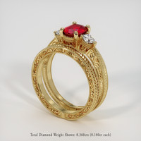 1.20 Ct. Ruby Ring, 18K Yellow Gold 2