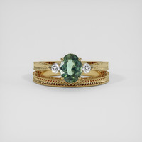 2.02 Ct. Green Sapphire Ring, 18K Yellow Gold 1