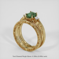 2.02 Ct. Green Sapphire Ring, 18K Yellow Gold 2