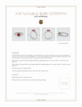 Ruby Ring 0.82 Ct., Platinum 950 Appraisal