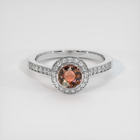 1.07 Ct. Padparadscha Sapphire Ring, Platinum 950 1
