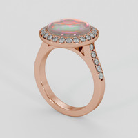 2.10 Ct. Multi Color Black Opal (Dark Opal) Ring, 14K Rose Gold 2