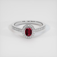 0.48 Ct. Ruby Ring, 14K White Gold 1