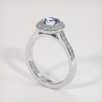 1.31 Ct. Greyish Blue Sapphire Ring, 14K White Gold 2