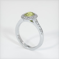 0.96 Ct. Yellowish Green Sapphire Ring, 14K White Gold 2